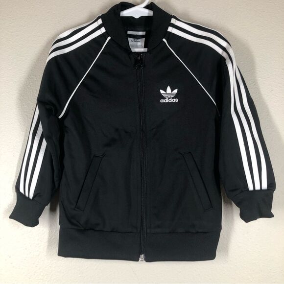 NWT Kids Adidas Superstar Track Suit Jacket Black White Stripes Size Toddler 3T - Picture 1 of 7